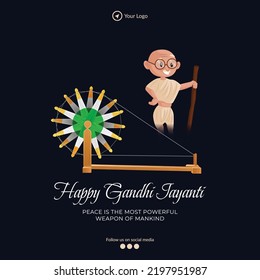 Celebrated 2nd October happy Gandhi Jayanti banner design.