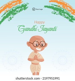 Celebrated 2nd October happy Gandhi Jayanti banner design.