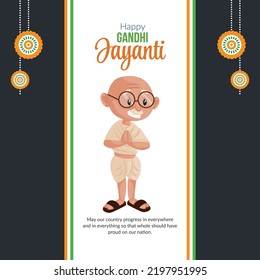 Celebrated 2nd October happy Gandhi Jayanti banner design.