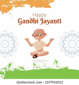 Celebrated 2nd October happy Gandhi Jayanti banner design.