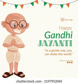 Celebrated 2nd October happy Gandhi Jayanti banner design.