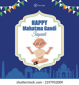 Celebrated 2nd October happy mahatma Gandhi Jayanti banner design.