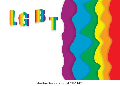  Celebrated annual. LGBT flag. Rainbow love concept. Human rights and tolerance. Poster, card, banner and background. Vector ilustration.LGBT Pride Month in June. Lesbian Gay Bisexual Transgender.