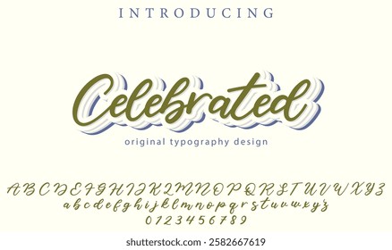 Celebrated Font Stylish brush painted an uppercase vector letters, alphabet, typeface