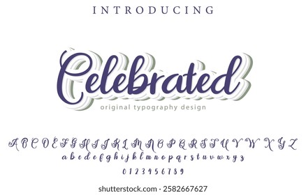Celebrated Font Stylish brush painted an uppercase vector letters, alphabet, typeface