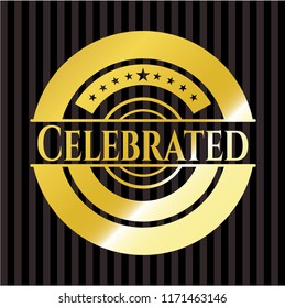 Celebrated gold badge or emblem
