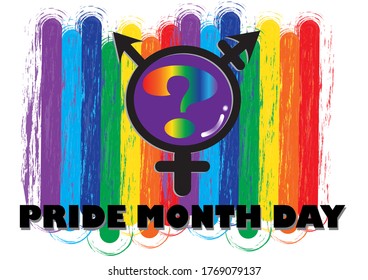 The celebrated pride month day the symbol on flag it meaning be especially proud of a particular quality or skill and searching on your own vector illustration isolated on background