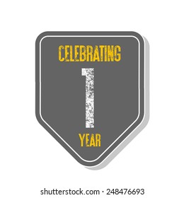 "Celebrating 1 year" banner. Vector illustration.