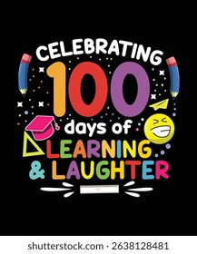 Celebrating 100 Days Of Learning And Laughter for School Events - Celebrate this milestone with our vibrant and creative Celebration for Kids, Classrooms, and Milestone Events