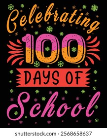 Celebrating 100 days of school graphic design