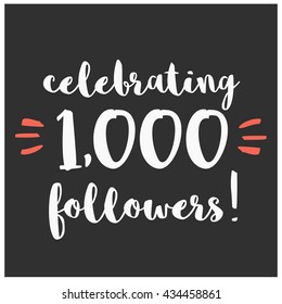 Celebrating 1,000 Followers (Vector Design Template For Social Media)