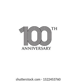 Celebrating 100th years anniversary logo design vector template