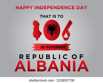 Celebrating 106th ALBANIA Independence Day. Vector. 