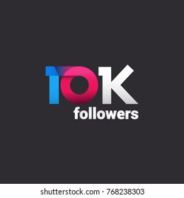 Celebrating 10k follower background. vector illustration  for social media