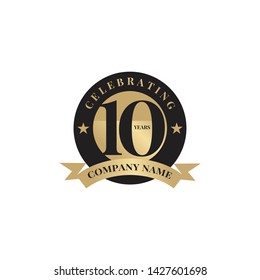 Celebrating 10th Years Anniversary Logo Design Stock Vector (Royalty ...