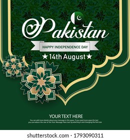 Celebrating 14th August Pakistan Independence Day creative vector illustration. Creative banner or poster for Pakistan special day.