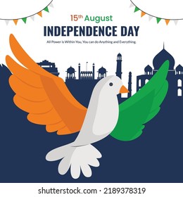 Celebrating 15 august happy independence day banner design.