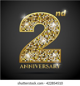 Celebrating 2 years golden anniversary logo. 
