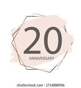 Celebrating 20 Anniversary emblem template designposter background. Vector Illustration EPS10