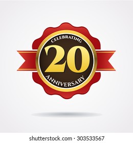 Celebrating 20 years anniversary .- vector illustration