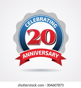 Celebrating 20 years anniversary .- vector illustration