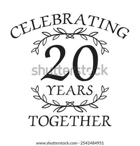 Celebrating 20 years together vector design, 20th anniversary, China anniverdary vector design