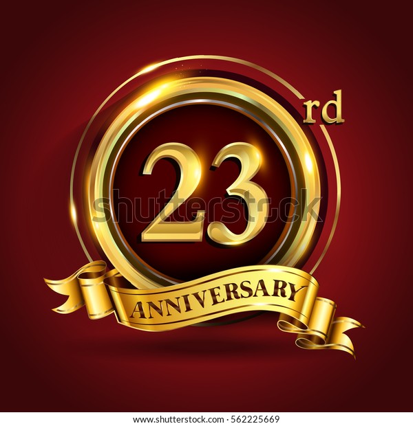Celebrating 23rd Golden Anniversary Twenty Three Stock Vector Royalty Free