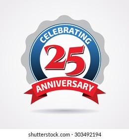 Celebrating 25 years anniversary .- vector illustration