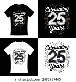 Celebrando 25 años de Plantilla de diseño de camiseta