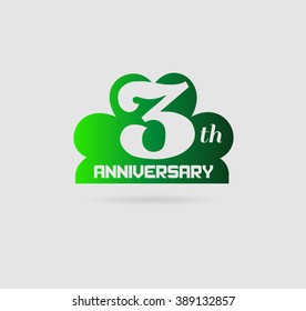 Celebrating 3 Years Anniversary Retro Label
