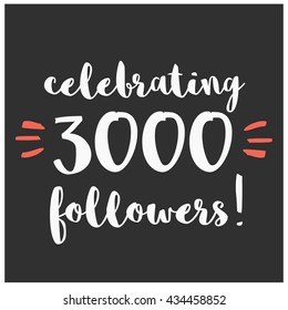 Celebrating 3,000 Followers (Vector Design Template For Social Media)