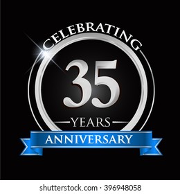 Celebrating 35 Years Anniversary Logo Silver Stock Vector (Royalty Free ...