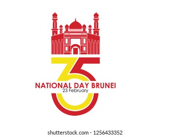 Celebrating 35th Brunei Independence Day. Vector. 5k