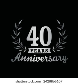 Celebrating 40 years anniversary logo design template. 40th anniversary celebrations logotype. Vector and illustrations.