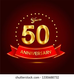 
Celebrating 50 Years Anniversary gold vector 29