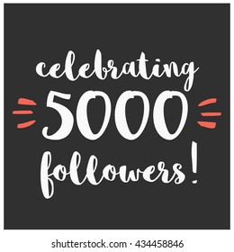 Celebrating 5,000 Followers (Vector Design Template For Social Media)
