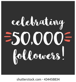 Celebrating 50,000 Followers (Vector Design Template For Social Media)