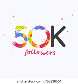 Celebrating 50k follower background. vector illustration  for social media