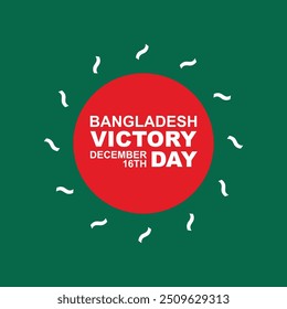 Celebrando os 51 anos da vitória em Bangladesh: 16 de dezembro como modelo para mídias sociais, ilustração patriótica, saudação de feriado nacional, conceito criativo e fundo artístico abstrato