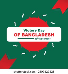 Celebrando os 51 anos da vitória em Bangladesh: 16 de dezembro como modelo para mídias sociais, ilustração patriótica, saudação de feriado nacional, conceito criativo e fundo artístico abstrato