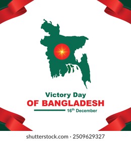 Celebrando os 51 anos da vitória em Bangladesh: 16 de dezembro como modelo para mídias sociais, ilustração patriótica, saudação de feriado nacional, conceito criativo e fundo artístico abstrato