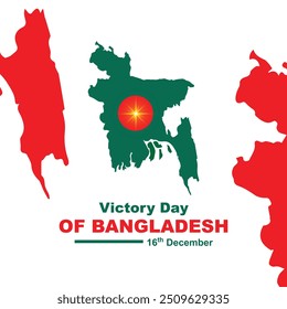 Celebrando os 51 anos da vitória em Bangladesh: 16 de dezembro como modelo para mídias sociais, ilustração patriótica, saudação de feriado nacional, conceito criativo e fundo artístico abstrato