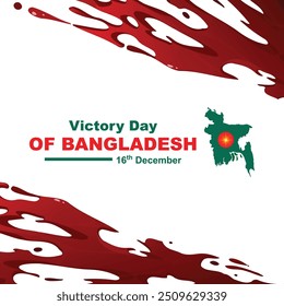 Celebrando os 51 anos da vitória em Bangladesh: 16 de dezembro como modelo para mídias sociais, ilustração patriótica, saudação de feriado nacional, conceito criativo e fundo artístico abstrato