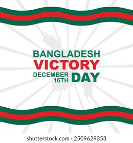 Celebrando os 51 anos da vitória em Bangladesh: 16 de dezembro como modelo para mídias sociais, ilustração patriótica, saudação de feriado nacional, conceito criativo e fundo artístico abstrato