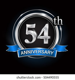 Logo Celebrating 54 Years Anniversary Silver Stock Vector (Royalty Free ...