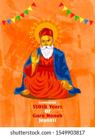 celebrating 550th years of Guru Nanak Jayanti,illustration in vector file