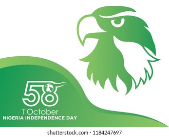 Celebrating 58th Nigeria Independence Day. Vector. 5k