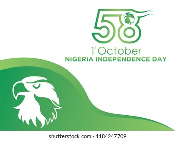 Celebrating 58th Nigeria Independence Day. Vector. 5k