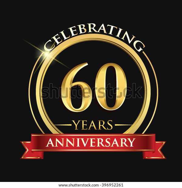 Celebrating 60 Years Anniversary Logo Golden Stock Vector (Royalty Free ...