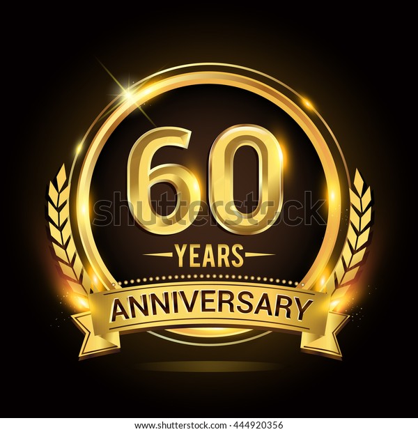 Celebrating 60 Years Anniversary Logo Golden Stock Vector (Royalty Free ...